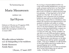 Marie Meeuwesen Sjef Rijvers