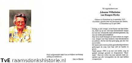 Johanna Wilhelmina Merkx van Dongen