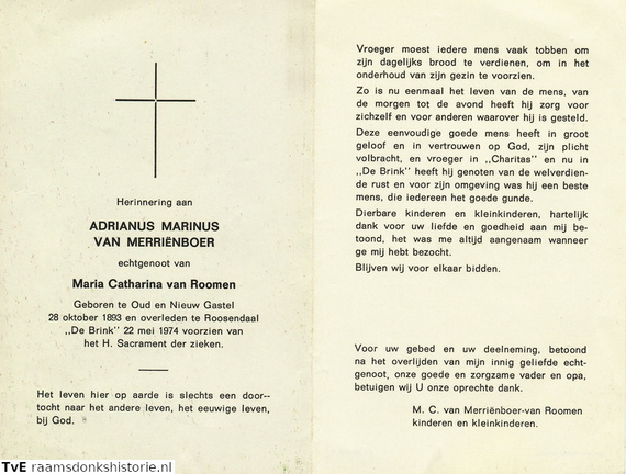 Adrianus Marinus van Merrienboer Maria Catharina van Roomen