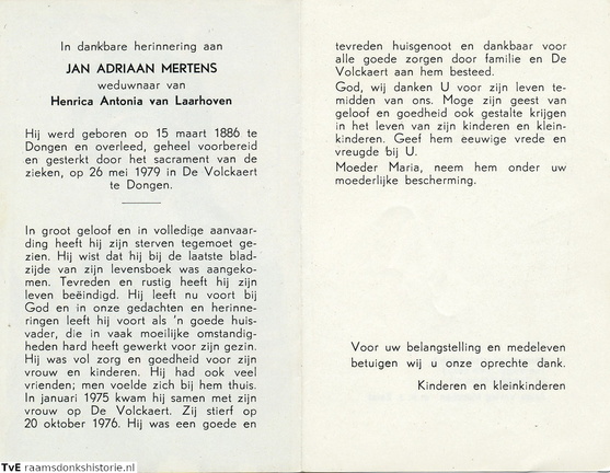 Jan Adriaan Mertens Henrica Antonia van Laarhoven