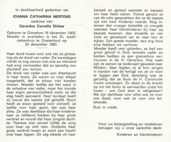 Joanna Catharina Mertens Gerardus Cornelis Dirkse