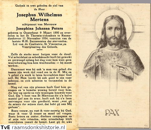 Josephus Wilhelmus Mertens Josephina Johanna Peters
