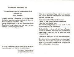 Wilhelmina Virginia Maria Mertens Elias Biemans