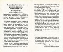 Dimphina Cornelia van Minderhout  Antoinus Schouteren