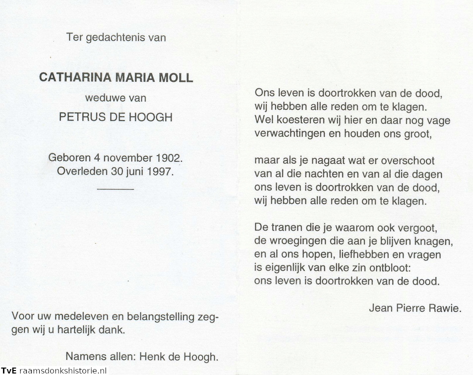 Catharina Maria Moll Petrus de Hoogh