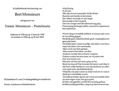 Bert Monsieurs Tonnie Postelmans