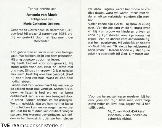 Antonie van Mook Maria Catharina Dekkers