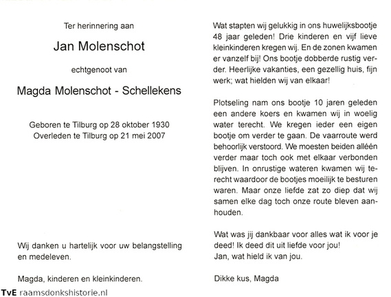 Jan Molenschot Magda Schellekens