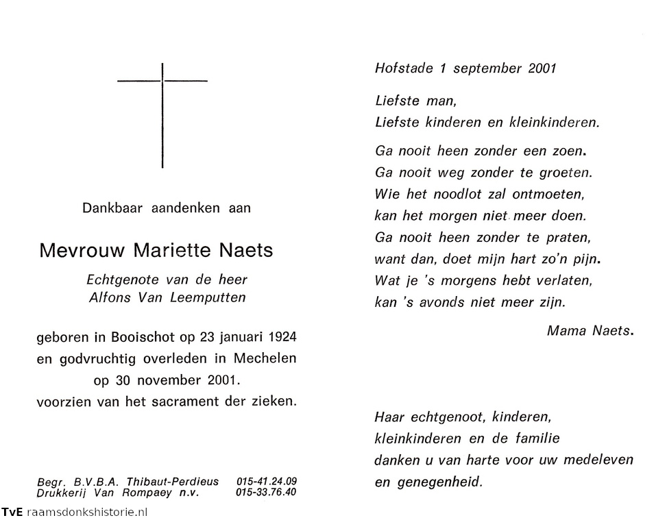Naets Mariette- Alfons van Leemputten