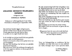 Johannes Henricus Wilhelmina Nefkens- Cornelia Pijpers