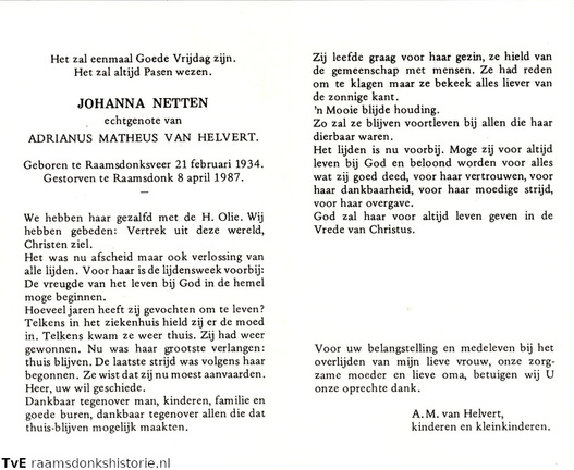 Johanna Netten Adrianus Matheus van Helvert