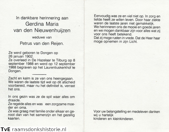 Gerdina Maria van den Nieuwenhuijzen Petrus van den Reijen