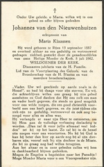 Johannes van den Nieuwenhuizen Maria Klaassen