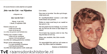 Joke van Nijnatten- Jan van der List