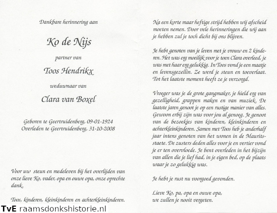 Ko de Nijs- Toos Hendrikx - Clara van Boxel