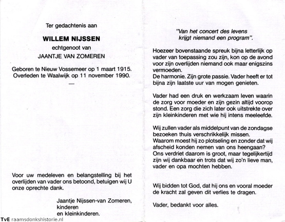 Willem Nijssen- Jaantje van Zomeren