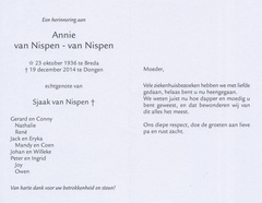 Annie van Nispen- Sjaak van Nispen
