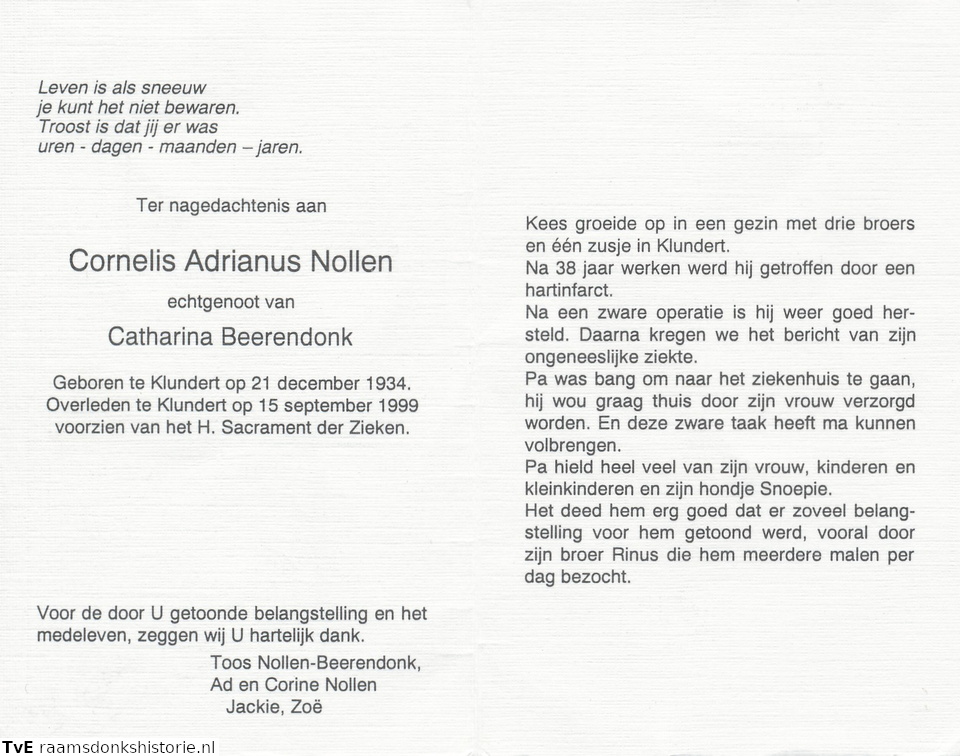 Cornelis Adrianus Nollen- Catharina Beerendonk