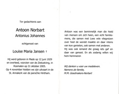 Antonius Johannes Norbart- Louise Maria Jansen
