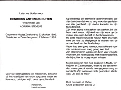 Henricus Antonius Nuiten- Adriana Stevens
