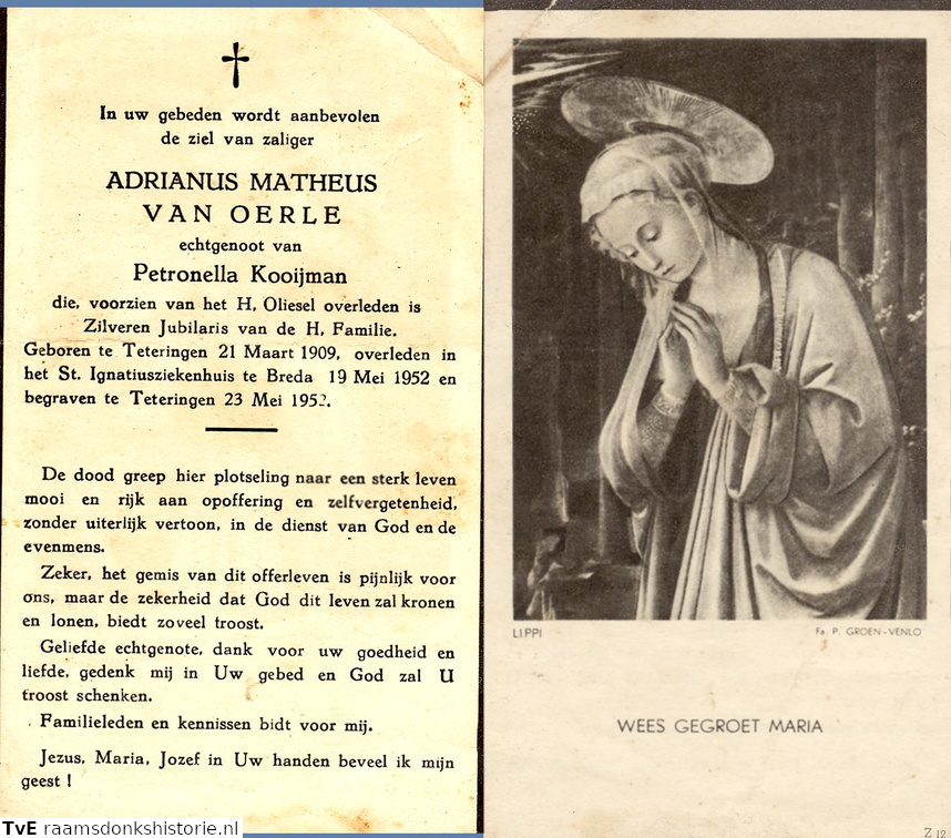 Adrianus Matheus van Oerle- Petronella Kooijman