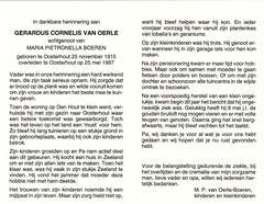Gerardus Cornelis van Oerle- Maria Pietronella Boeren