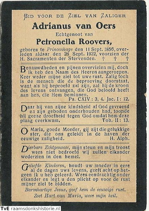 Adrianus van Oers Petronella Roovers