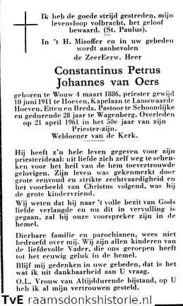 Contantinus Petrus Johannes van Oers- priester