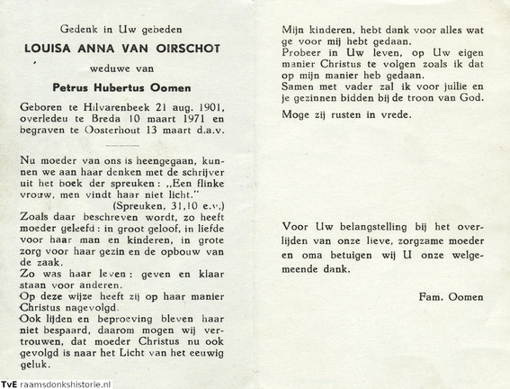 Louisa Anna van Oirschot- Petrus Hubertus Oomen