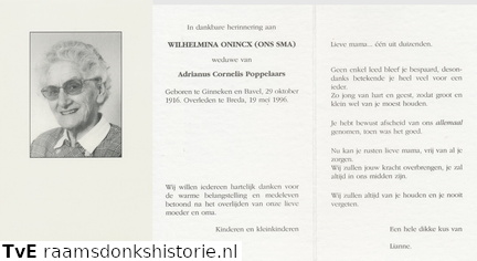 Wilhelmina Onincx- Adrianus Cornelis Poppelaars