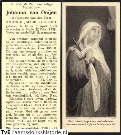 Johanna van Ooijen Antonie Jacobus van de Riet