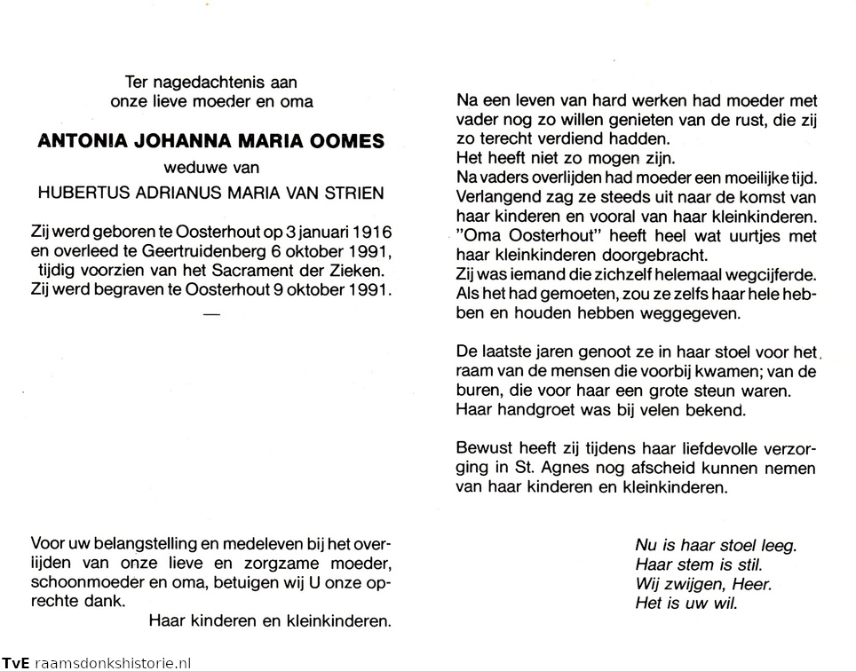 Antonia Johanna Maria Oomes- Hubertus Adrianus Maria van Strien