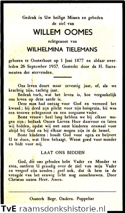 Willem Oomes- Wilhelmina Tielemans
