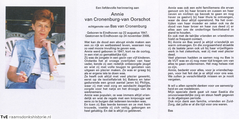 Annie van Oorschot- Bas van Cronenburg