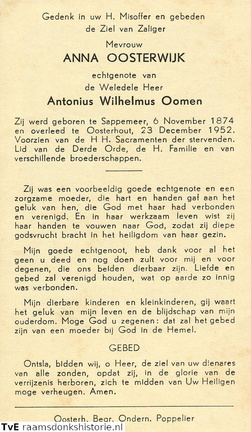 Anna Oosterwijk Antonius Wilhelmus Oomen