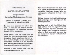 Maria Helena Orth- Antonius Maria Josephus Hovers