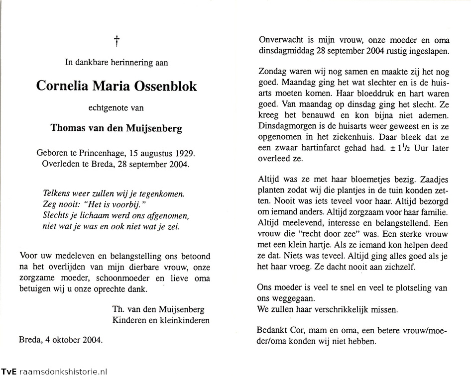 Cornelia Maria Ossenblok Thomas van den Muijsenberg