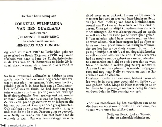 Cornelia Wilhelmina van den Ouweland- Johannes Rasenberg- Henricus van Dongen