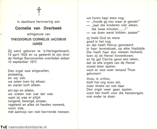 Cornelia van Overbeek- Theodorus Cornelis Jacobus Janse