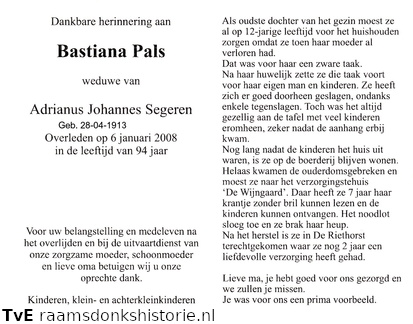 Bastiana Pals Adrianus Johannes Segeren