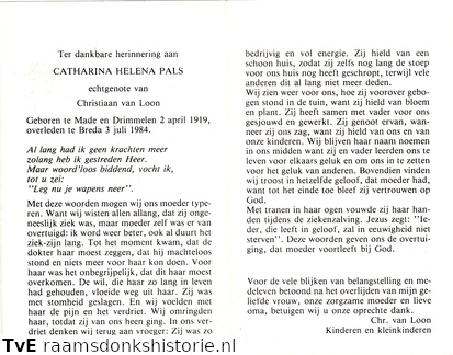 Catharina Helena Pals Christiaan van Loon