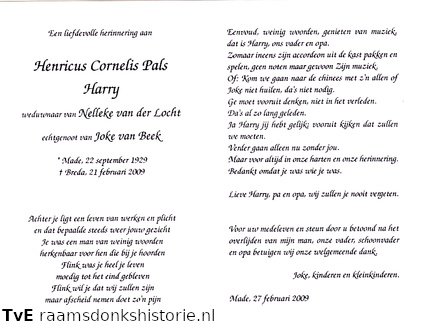 Henricus Cornelis Pals Joke van Beek Nelleke van der Locht
