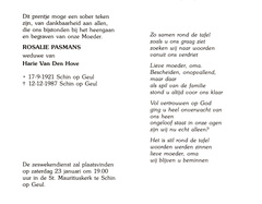 Rosalie Pasmans Harie van den Hove