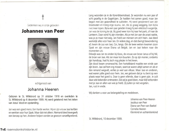 Johannes van Peer Johanna Heeren