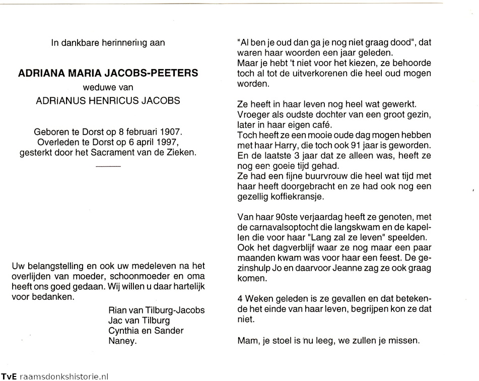 Adriana Maria Peeters Adrianus Henricus Jacobs