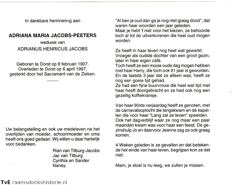 Adriana Maria Peeters Adrianus Henricus Jacobs
