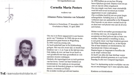 Cornelia Maria Peeters Johannes Petrus Antonius van Schendel