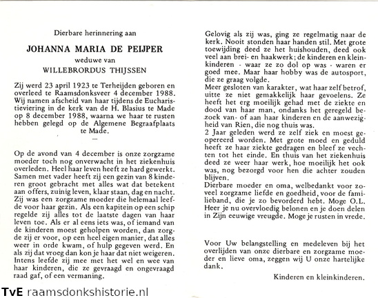 Johanna Maria de Peijper Willebrordus Thijssen