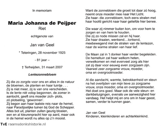 Maria Johanna de Peijper Jan van Geel