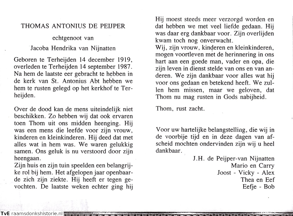 Thomas Antonius de Peijper Jacoba Hendrika van Nijnatten